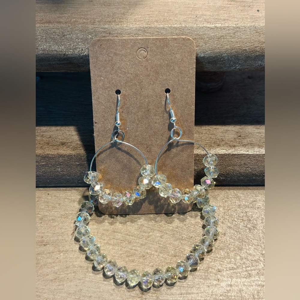 Elegant Silver Hoop Earrings with Crystal Accents